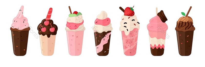 清新图片,健康食物元素,夏天PNG,插画免抠素材